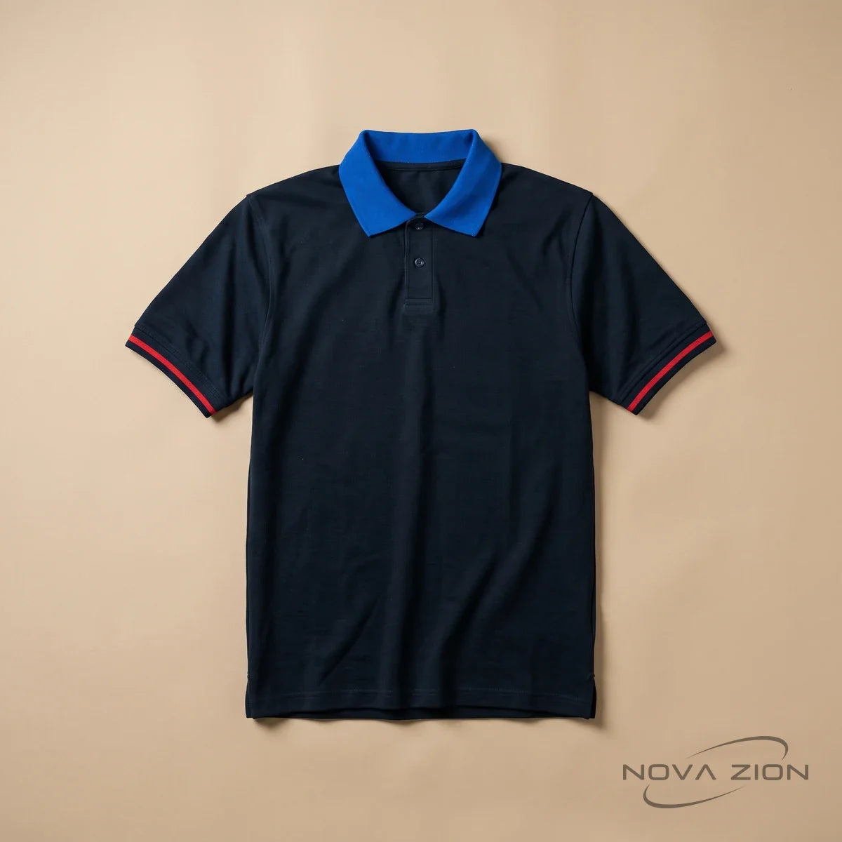 Polo unisex bicolor de manga corta Nova Zion · imagen provisional